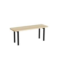 Siddebænk 1100mm med birk laminat og sort understel