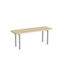 Siddebænk 1100mm med birk laminat og alugråt understel