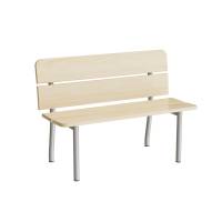 Pausa 551 træbænk 1100mm i birk laminat med alugråt stel