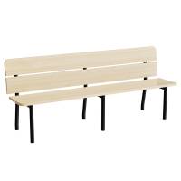 Pausa 551 tr&aelig;b&aelig;nk 2000mm i birk laminat med sort stel