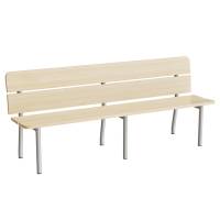 Pausa 551 tr&aelig;b&aelig;nk 2000mm i birk laminat med alugr&aring;t stel