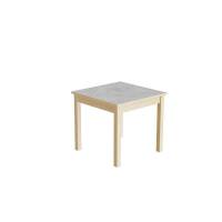 Elevbord 60x60cm i lydd&aelig;mpende lys gr&aring; linoleum med massive birk ben, h&oslash;jde 55cm