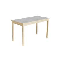 Elevbord 120x60cm i lydd&aelig;mpende lys gr&aring; linoleum med massive birk ben, h&oslash;jde 72cm