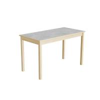 Elevbord 120x60cm i lydd&aelig;mpende lys gr&aring; linoleum med massive birk ben, h&oslash;jde 72cm