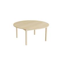 Rundt elevbord &Oslash;120cm i birk laminat med massive birk ben, h&oslash;jde 55cm 