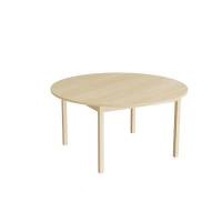 Rundt elevbord &Oslash;120cm i lydd&aelig;mpende birk laminat med massive birk ben, h&oslash;jde 60cm 