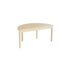 Halvrundt elevbord 120x60cm i birk laminat med massive birk ben, h&oslash;jde 55cm