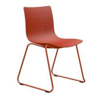 Plastikstol 5 Waves med meder understel r&oslash;d