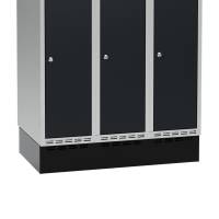 Sokkel til garderobeskab 900x550x150mm sort
