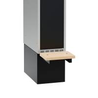 Høj sokkel til garderobeskab 30x55x32cm med siddebænk i birk