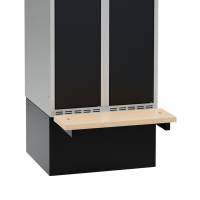 H&oslash;j sokkel til garderobeskab 70x55x32cm med siddeb&aelig;nk i birk