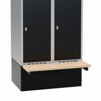 H&oslash;j sokkel til garderobeskab 80x55x32cm med siddeb&aelig;nk i birk