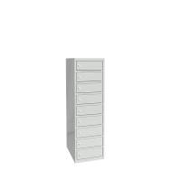 PC skab med el til laptop 1327x400x550mm 9 rum cylinderlås