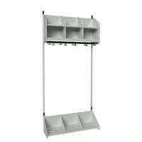 BST garderobe startsektion model A med 3 pladser 900mm lys grå
