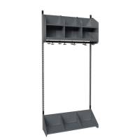 BST garderobe startsektion model A med 3 pladser 900mm mørk grå