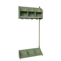 BST garderobe p&aring;bygningssektion model A 3 pladser 900mm gr&oslash;n