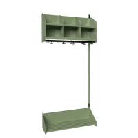 BST garderobe p&aring;bygningssektion model B med 3 pladser 900mm gr&oslash;n