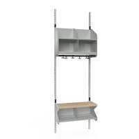 BST garderobe startsektion model C med 2 pladser 600mm lys grå