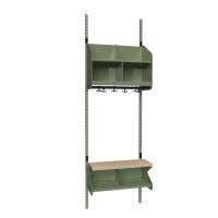 BST garderobe startsektion model C med 2 pladser 600mm grøn