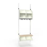 BST garderobe startsektion model C med 2 pladser 600mm hvid