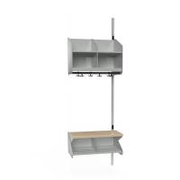 BST garderobe påbygningssektion model C 2 pladser 600mm lys grå