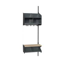 BST garderobe påbygningssektion model C 2 pladser 600mm mørk grå