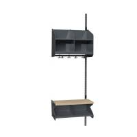 BST garderobe p&aring;bygningssektion model C 2 pladser 600mm m&oslash;rk gr&aring;
