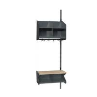 BST garderobe p&aring;bygningssektion model C 2 pladser 600mm m&oslash;rk gr&aring;