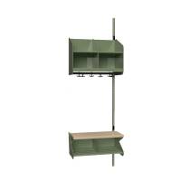 BST garderobe p&aring;bygningssektion model C med 2 pladser 600mm gr&oslash;n