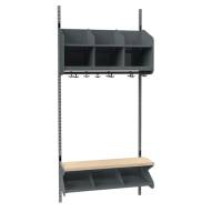 BST garderobe startsektion model C med 3 pladser 900mm m&oslash;rk gr&aring;