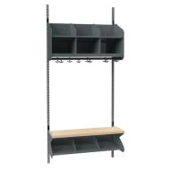 BST garderobe startsektion model C med 3 pladser 900mm m&oslash;rk gr&aring;