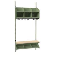 BST garderobe startsektion model C med 3 pladser 900mm gr&oslash;n