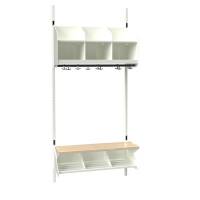 BST garderobe startsektion model C med 3 pladser 900mm hvid