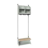 BST garderobe startsektion model D med 2 pladser 600mm lys gr&aring;