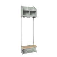 BST garderobe startsektion model D med 2 pladser 600mm lys gr&aring;