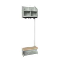 BST garderobe p&aring;bygningssektion model D med 2 pladser 600mm lys gr&aring;