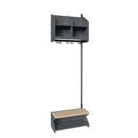 BST garderobe p&aring;bygningssektion model D med 2 pladser 600mm m&oslash;rk gr&aring;