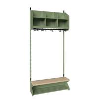 BST garderobe startsektion model D med 3 pladser 900mm grøn