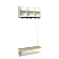 BST garderobe p&aring;bygningssektion model D med 3 pladser 900mm hvid