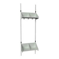 BST garderobe startsektion model E med 2 pladser 600mm lys gr&aring;