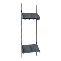 BST garderobe startsektion model E med 2 pladser 600mm m&oslash;rk gr&aring;