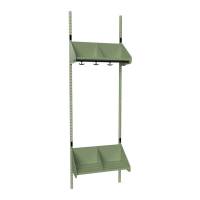 BST garderobe startsektion model E med 2 pladser 600mm grøn