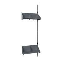 BST garderobe påbygningssektion model E med 2 pladser 600mm mørk grå