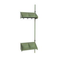 BST garderobe p&aring;bygningssektion model E med 2 pladser 600mm gr&oslash;n