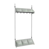 BST garderobe startsektion model E med 3 pladser 900mm lys grå