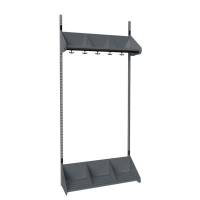 BST garderobe startsektion model E med 3 pladser 900mm m&oslash;rk gr&aring;