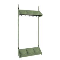 BST garderobe startsektion model E med 3 pladser 900mm gr&oslash;n