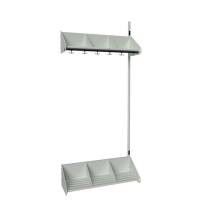 BST garderobe p&aring;bygningssektion model E med 3 pladser 900mm lys gr&aring;