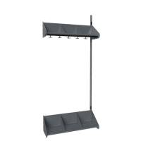 BST garderobe påbygningssektion model E med 3 pladser 900mm mørk grå