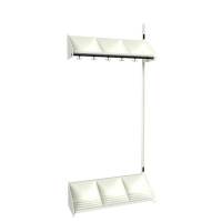 BST garderobe påbygningssektion model E med 3 pladser 900mm hvid